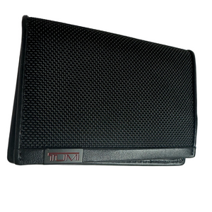 Tumi Alpha ID Lock L-Fold Black Ballistic Nylon & Leather Slim Bi-Fold Wallet